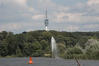 25. 6. 2011. Brandenburg. Potsdam. Havel. Tiefer See. Fontäne vor Park Babelsberg. Fernsehturm Wannsee