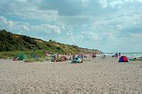11. 7. 2001. Mecklenburg-Vorpommern. Fischland. Bei Ahrenshoop. Ostsee. Steilküste. Strand. Freizeit. Sonnen.