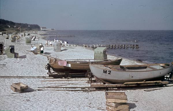 1940. Mecklenburg-Vorpommern. Darß. Ostsee. Boote. Strand. Küste.  Boote am Strand