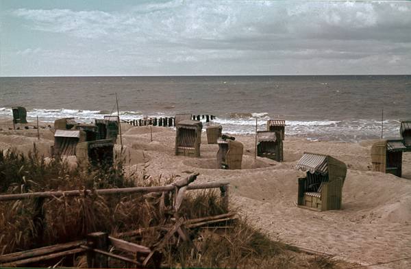 1940. Mecklenburg-Vorpommern. Darß. Ostsee.  Strandkorb. Strandkörbe