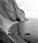 August 1988. Insel Mön. Dänemark. Steilküste an der Ostsee. Kreidefelsen.