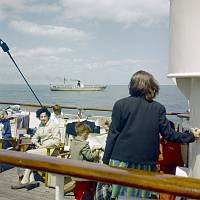 1960. Great Britain. England. Fahrt von Dover nach Calais. Schiff.  Ärmelkanal