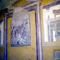 1960. Italien. Pompeji. Antike Stadt in Kampanien. Wandmalereien