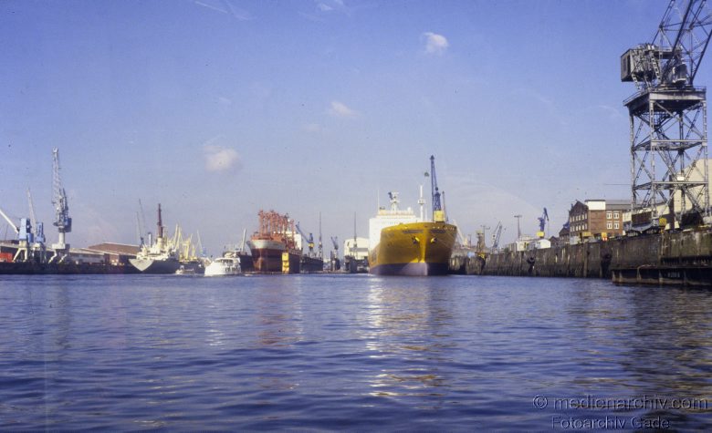 1979. Hamburger Hafen. Schiffe. Fluss Elbe
