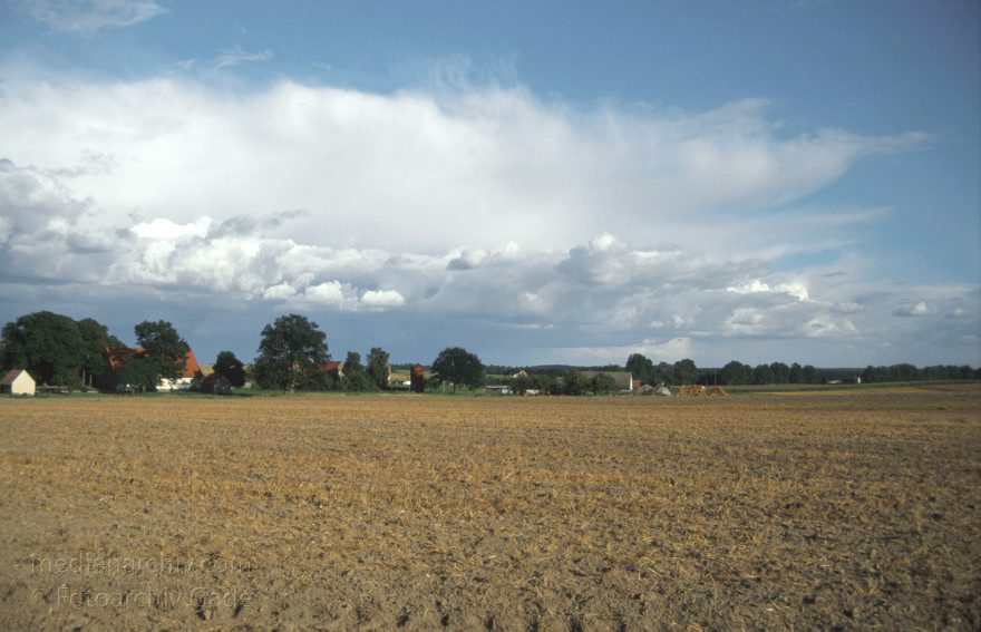 Feldberger Seenlandschaft. Feld bei einem Dorf
August 1996. Deutschland. Mecklenburg-Vorpommern. Neuhof
Schlüsselwörter: Deutschland;Feldberger Seenlandschaft;Germany;Meckelenburg-Vorpommern;Mecklenburg-Vorpommern;1996;Neuhof