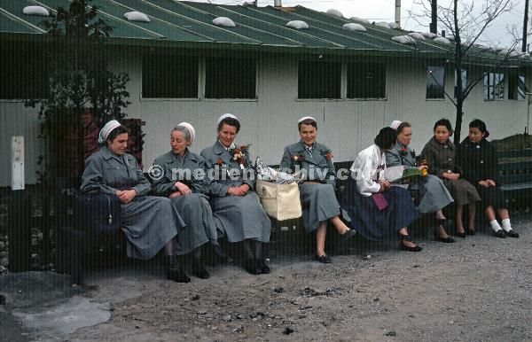 1958. Asien. Fernost. Korea. Pusan. Busan. Baracken auf der K-9 Air Base.
1958. Asien. Fernost. Korea. Pusan. Busan. Baracken auf der K-9 Air Base, einem militärischen Stützpunkt der USA. Deutsches Rotes Kreuz, Schwestern und Koreaner
Schlüsselwörter: 1958;Asien;Busan;Fernost;Korea;Pusan;Red Cross;Rotes Kreuz;Schwestern;Südkorea