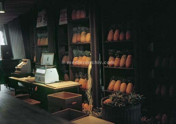 1966. USA. Hawaii. Ananas
1966. USA. Hawaii.  Ananas Geschäft
Schlüsselwörter: 1966;Ananas;Frucht;Hawaii;Hawaii.;USA