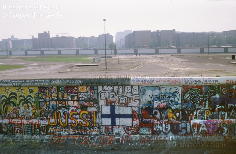 1980. Deutschland. DDR. Berlin. Berliner Mauer. Grenzstreifen zwischen Brandenburger Tor und Potsdamer Platz