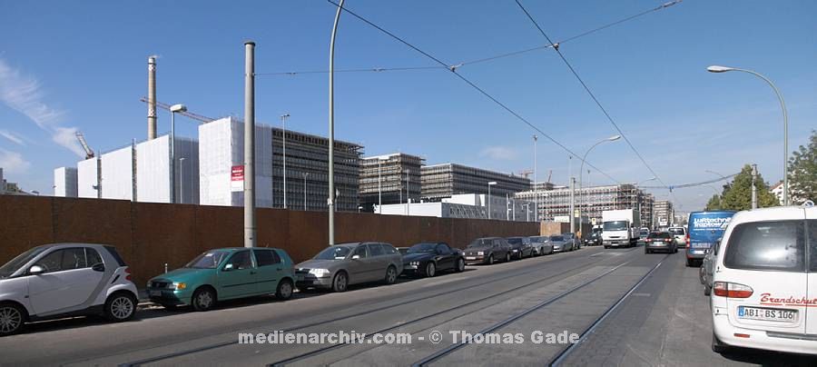 22. 9. 2010. Berlin. Berlin-Mitte. Chaussestrasse BND - Baustelle. Bundesnachrichtendienst. (Panorama aus mehreren Einzelfotos)