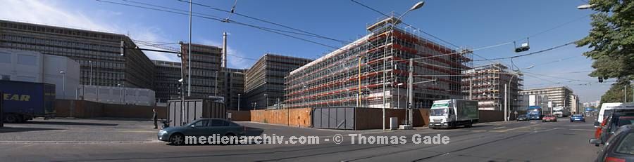 22. 9. 2010. Berlin. Berlin-Mitte. Chaussestrasse BND - Baustelle. Bundesnachrichtendienst. (Panorama aus mehreren Einzelfotos)