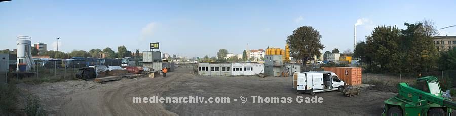 14. 10. 2010. Berlin. Berlin-Mitte. Gel?e zwischen Hauptbahnhof und Heidestra?. (Panorama aus mehreren Einzelfotos)