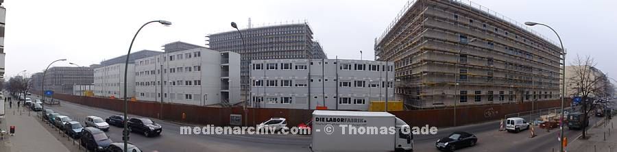 15. 3. 2011. Berlin. Berlin-Mitte. Chausseestraße. Baustelles des BND. Bundesnachrichtendienstes. Panorama