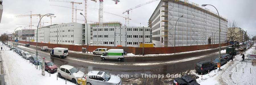 28. 1. 2010. Berlin. Berlin-Mitte. Chausseestraße. Baustelle Zentrale des BND. Bundesnachrichtendienst