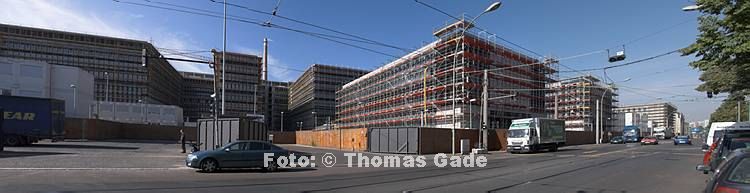 22. 9. 2010. Berlin. Berlin-Mitte. Chaussestra?e. BND - Baustelle. Bundesnachrichtendienst. (Panorama aus mehreren Einzelfotos)