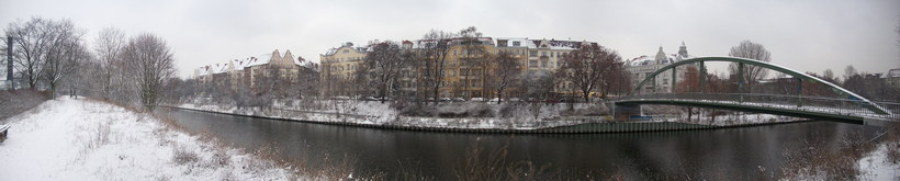30. 12. 2009. Berlin. Mitte. Wedding. Nordufer. Berlin-Spandauer-Schifffahrtskanal. Winter. Schnee