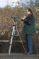 7. 11. 2010. Brandenburg. Linum. Beobachtungen durch ein Spektiv. Naturbeobachtung. Vogelbeobachtung