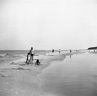 Juni 1990. Mecklenburg-Vorpommern. Ostseeinsel Usedom. Am Strand bei Ahlbeck