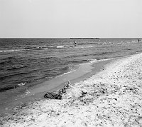 Juni 1990. Mecklenburg-Vorpommern. Ostseeinsel Usedom. Am Strand bei Ahlbeck