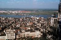 1955. Belgien. Antwerpen. Blick über die Stadt. Fluss Schelde