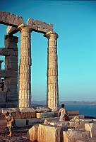 1968. Griechenland. Kap Sounion. Kap Sounion, Apollotempel gegen das Meer, Richtung Südosten