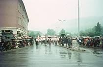 1970er. Luxembourg. Luxemburg. Regenschirme
