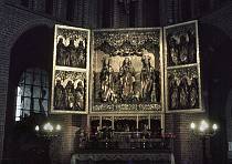 1970er. Poland. Polen. Posen. Kathedrale. Hochaltar.