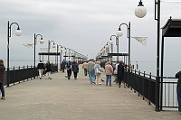 20. September 2005. Polen. Insel Wolin. Ostsee-Badeort Misdroy. Miedzyzdroje. Seebrücke