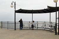 20. September 2005. Polen. Insel Wolin. Ostsee-Badeort Misdroy. Miedzyzdroje. Seebrücke