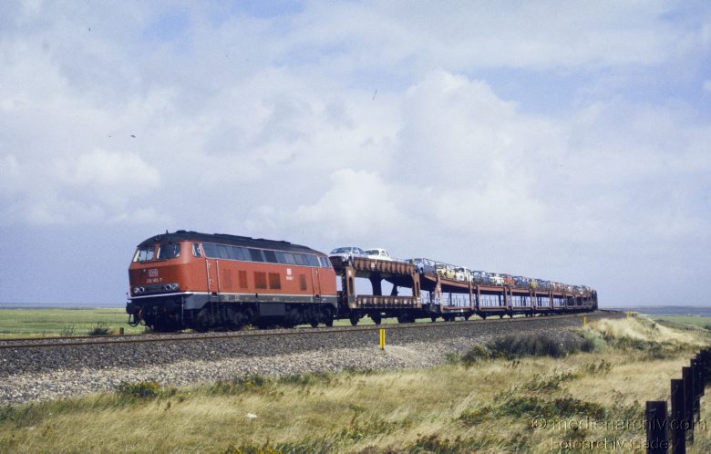 1978. Schleswig-Holstein. Sylt. Eisenbahn. Autozug