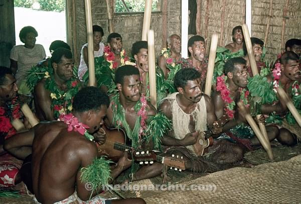 1972. Südsee. Fidschi. Kapelle. Musiker