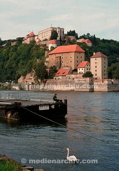 1981. Bayern. Passau. Wasserburg. Donau