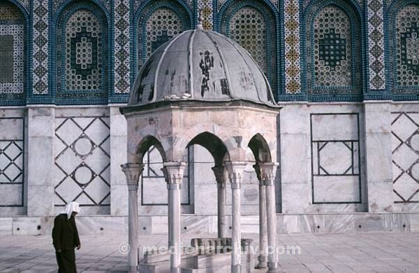 1970er. Israel. Jerusalem. Felsendom. Inneres.