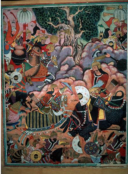 Grosse Schlacht mit Pferden und Elefant (Gemälde)